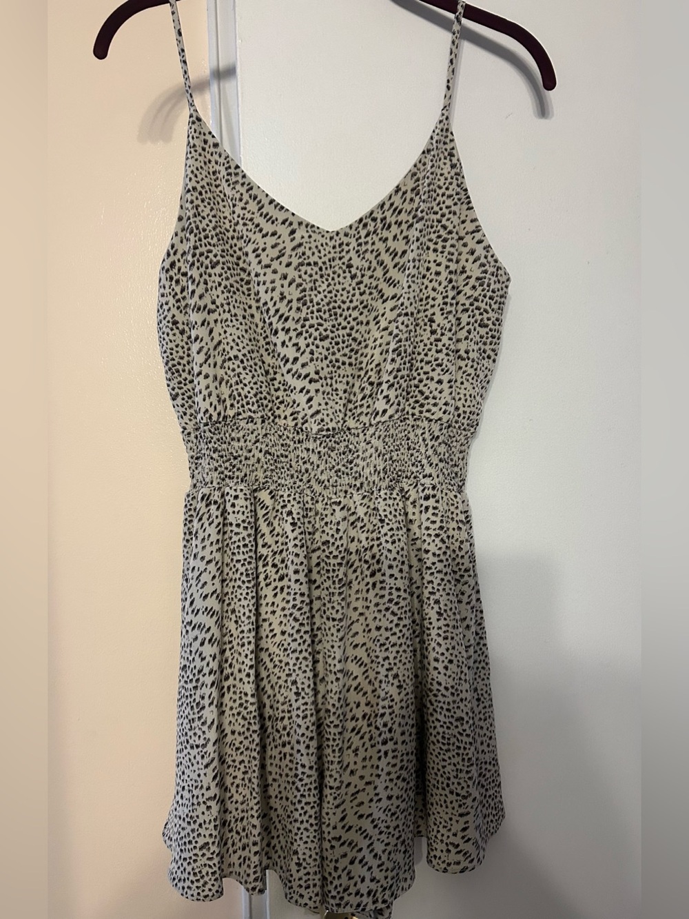 She + Sky Cream Animal Print Cami Shorts Romper